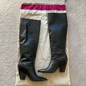 Tory Burch black high rise boots